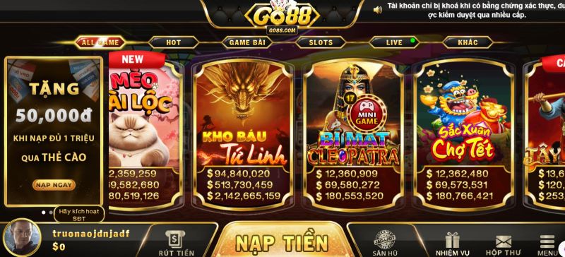 Go88 – Vũ trụ giải trí thu nhỏ với trọng tâm là slot game