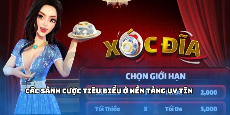 Các sảnh cược tiêu biểu ở nền tảng uy tín