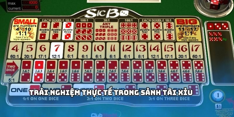 Trải nghiệm trong sảnh game cá cược