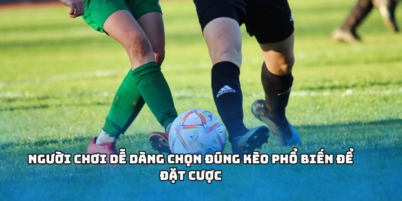 Người chơi dễ dàng chọn đúng kèo phổ biến để đặt cược