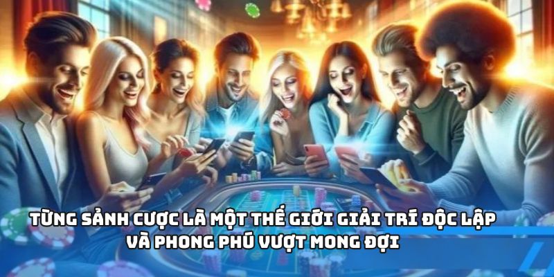 Từng sảnh cược là một thế giới giải trí độc lập và phong phú vượt mong đợi