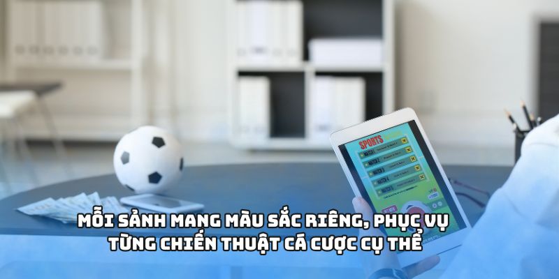 Mỗi sảnh mang màu sắc riêng, phục vụ từng chiến thuật cá cược cụ thể