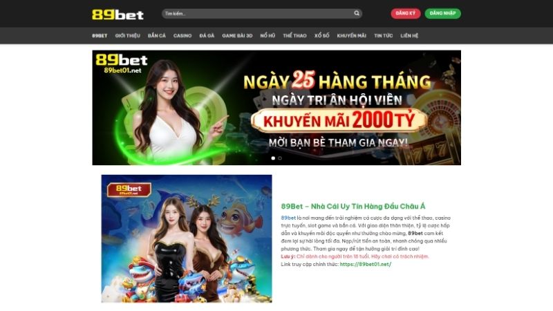 Website 89bet chính thức