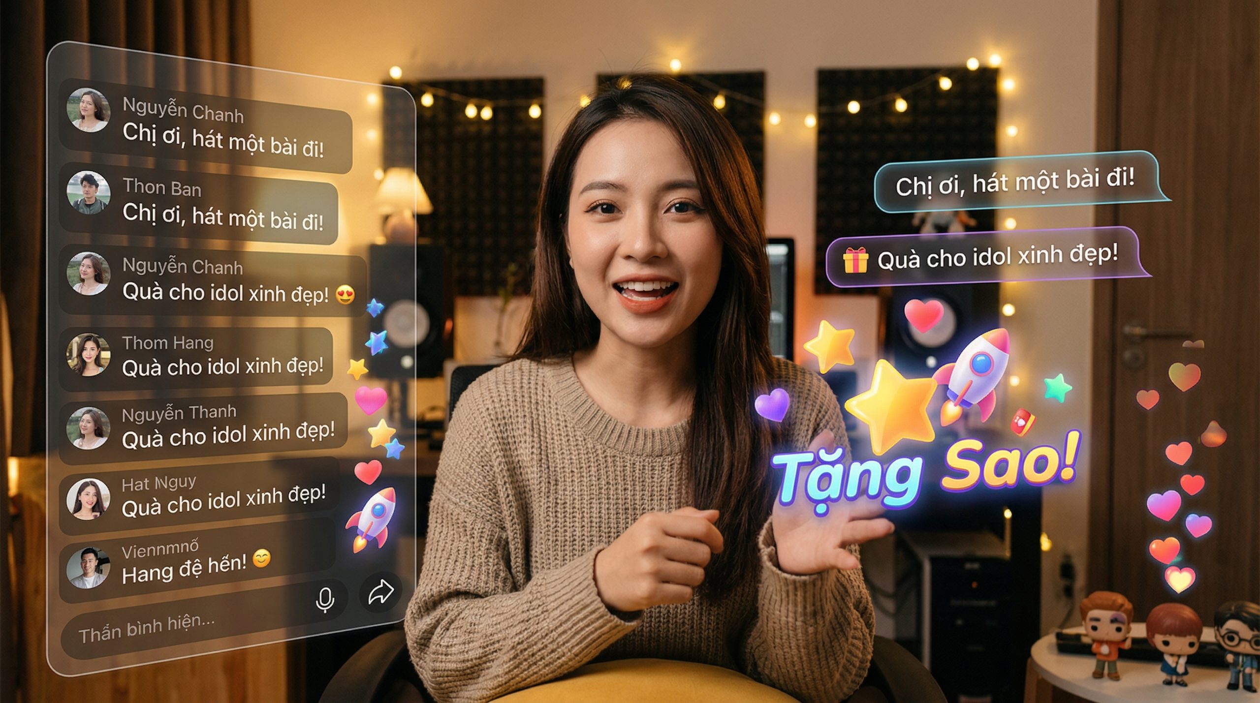 Trở thành Idol QQlive nhận Sao và Kiếm Quà trên nền tảng.